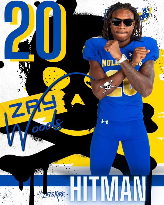 CONGRATS to <a href="/Zaywoods__/">Zay Woods</a> for being named our <a href="/SAUFootball/">Mulerider Football</a> HITMAN OF THE WEEK in our #VICTORY over East Central Oklahoma!!! #SHARKS 🦈 #bEASTEXAS  🤙🏇