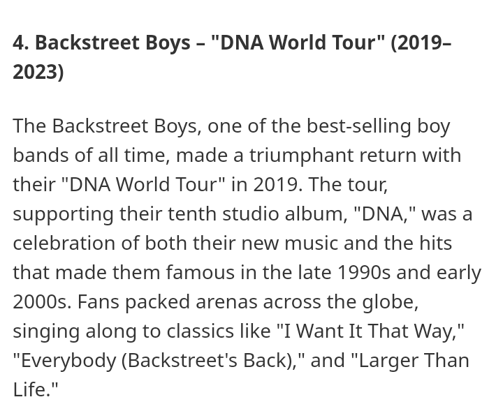 misha_bsb's tweet photo. Backstreet Boys' #DNAtour was #4 on Isle of Wight Radio's
"Five Comeback Tours That Brought Ultimate Nostalgia"
https://t.co/TeWXS5KbxJ https://t.co/BsCd29RwyK
