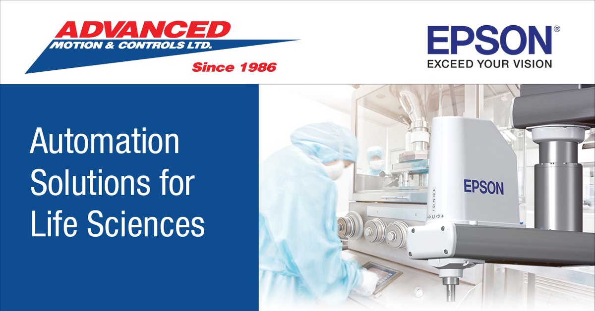 AM&amp;C offers automation solutions from Epson Industrial Robots, to help life-sciences operations boost quality, efficiency, and compliance. Contact AM&amp;C robot experts at 1-800-461-5679. 
Read more ow.ly/K3o350Toaxn