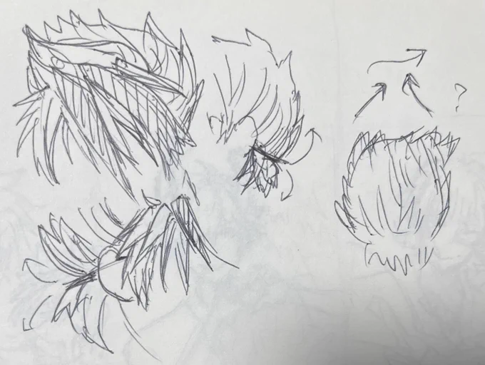 これは大包平のウィッグ作る時に訳分からんなって一旦描いてみた時のやつ。
よくぞ作りあげたよホント。 