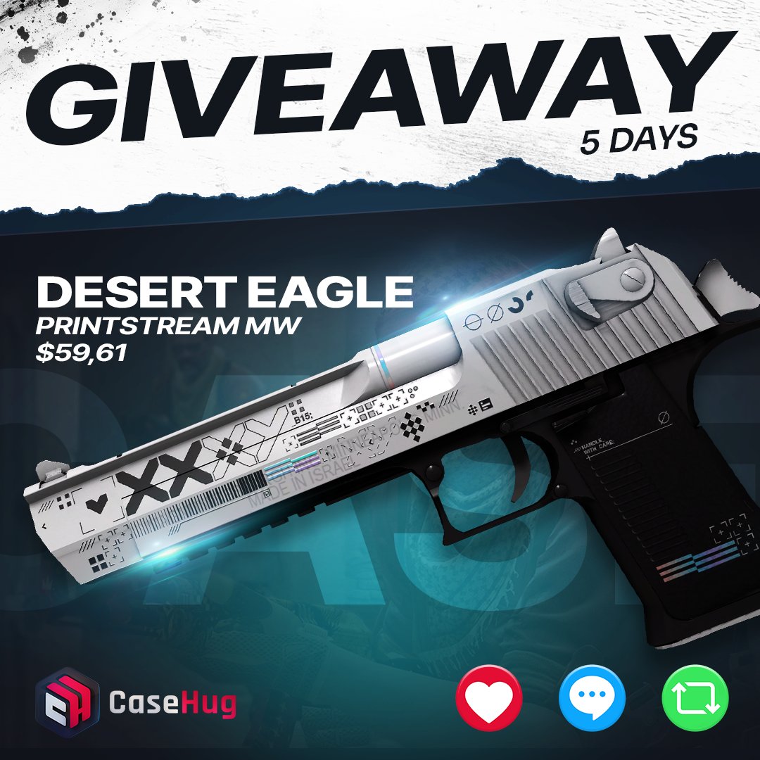 Pisikacs2's tweet photo. 🎁Desert Eagle | Printstream 
✅Follow Me &amp; @casehugcom <3
✅Retweet &amp; Like
✅Tag a friend

Giveaway ends in 5 days!⏰

#CSGO #CSGO2 #CSGOGiveaway #CSGOGiveaways #CS2Giveaway #agamingolegit https://t.co/EP3WzHPEUn