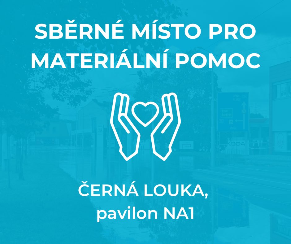 JanDohnal9's tweet photo. 🆘🙏 SBĚRNÉ MÍSTO MATERIÁLNÍ POMOCI‼️

Vzhledem k aktuální situaci v povodní stižené Ostravě zřídilo město Ostrava sběrné místo na ČERNÉ LOUCE⚫️, konkrétně v pavilonu NA1. 

 ⏰Toto sběrné místo bude v provozu každý den od 07:00-19:00 do odvolání. 

👆 Prozatím bude sloužit pouze pro sběr MATERIÁLNÍ POMOCI, kterou potřebují lidé zasažení povodněmi. Ve městě pokračují evakuace, významné dopravní tepny jsou omezeny, části města jsou bez dodávek elektřiny, město je bez dodávek teplé vody a tepla.