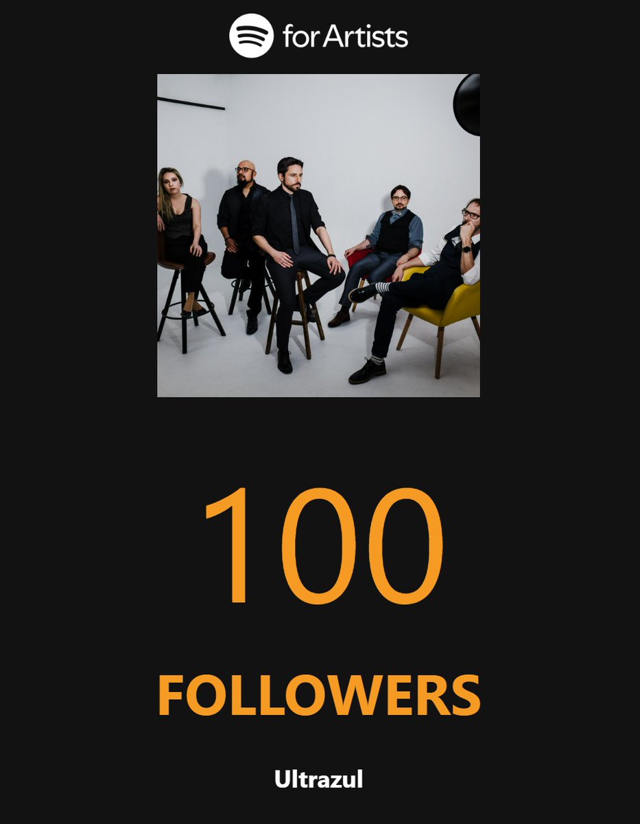 ultrazulband's tweet image. ¡Hemos llegado a 100 followers en Spotify!
Somos pocos pero selectos, como todo lo bueno en la vida 😉💙
¡¡Muchas gracias a tod@s!!
