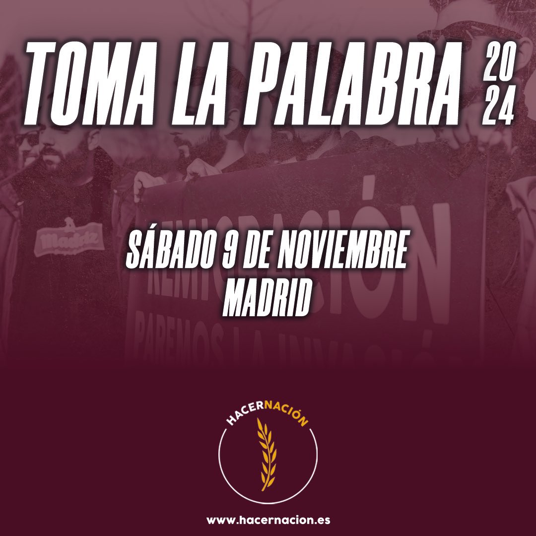 elmunicipio's tweet photo. āToma la Palabraā actividad polĆtica y cultural de @HacerNacion para el próximo 9 de Noviembre en #Madrid #EspaƱa #EspaƱaNacional #Patriotas #HacerNacion #ElPeorPresidenteDeLaHistoria #Politica https://t.co/D08SfetjO4