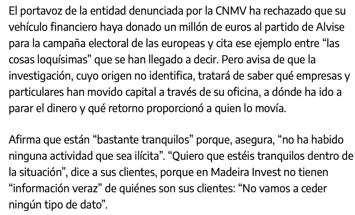 eljudiodevox's tweet photo. De esta Alvise acaba imputado. Algunos avisamos hace tiempo de quién era verdaderamente este señor. Ahora será un juez quien lo confirme. Ya han bloqueado las cuentas del chiringuito financiero en el que se apoyó y se está investigando.

Paciencia... https://t.co/TU5OjcEDBs