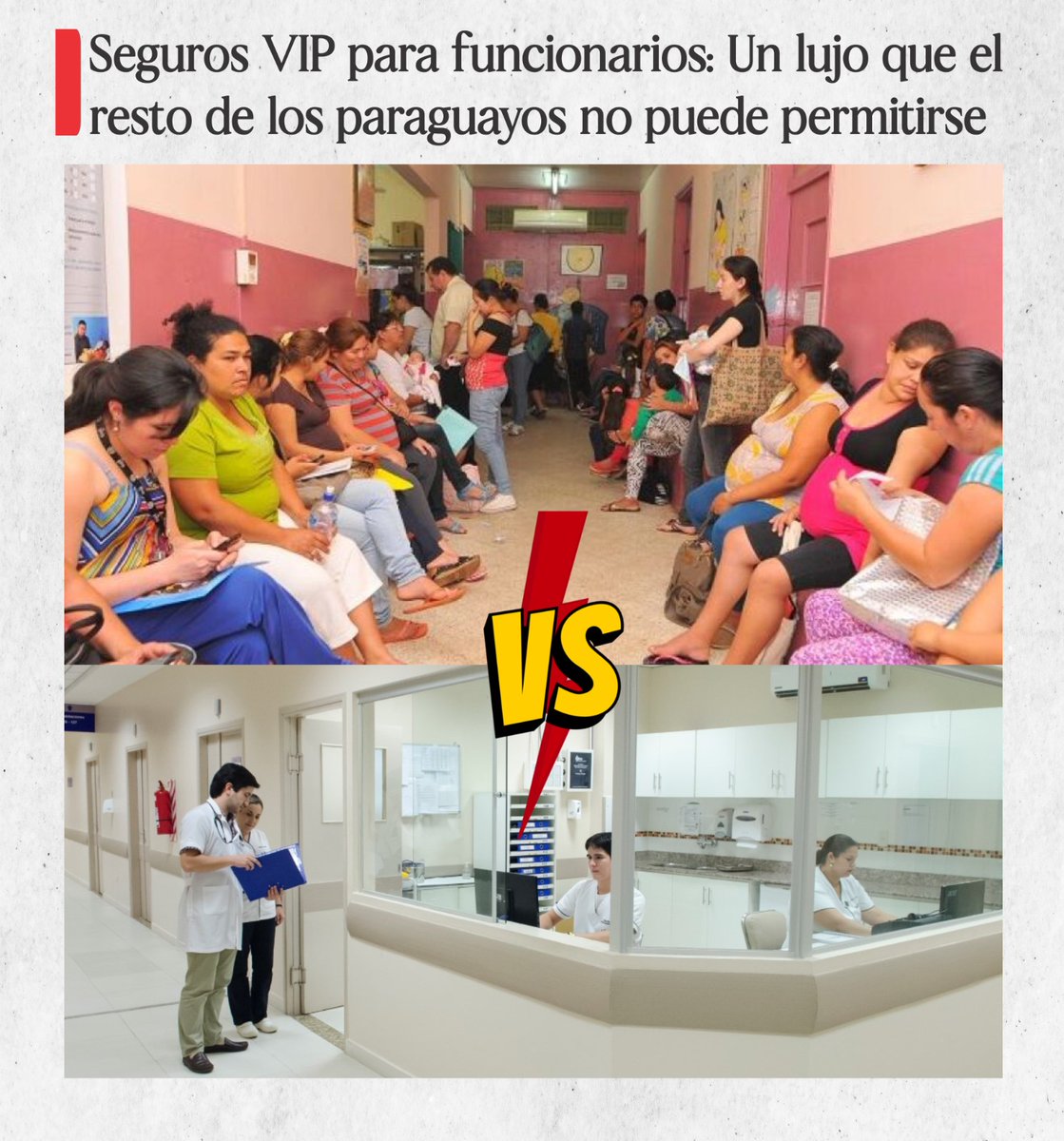 GuachireM's tweet photo. En 2024, Paraguay destina ₲ 562.163 millones (76,1 millones de dólares) a seguros médicos VIP para funcionarios públicos. Mientras tanto, la mayoría de la población enfrenta dificultades para acceder a un sistema de salud pública con recursos limitados. Hilo https://t.co/KtOel1uuPw