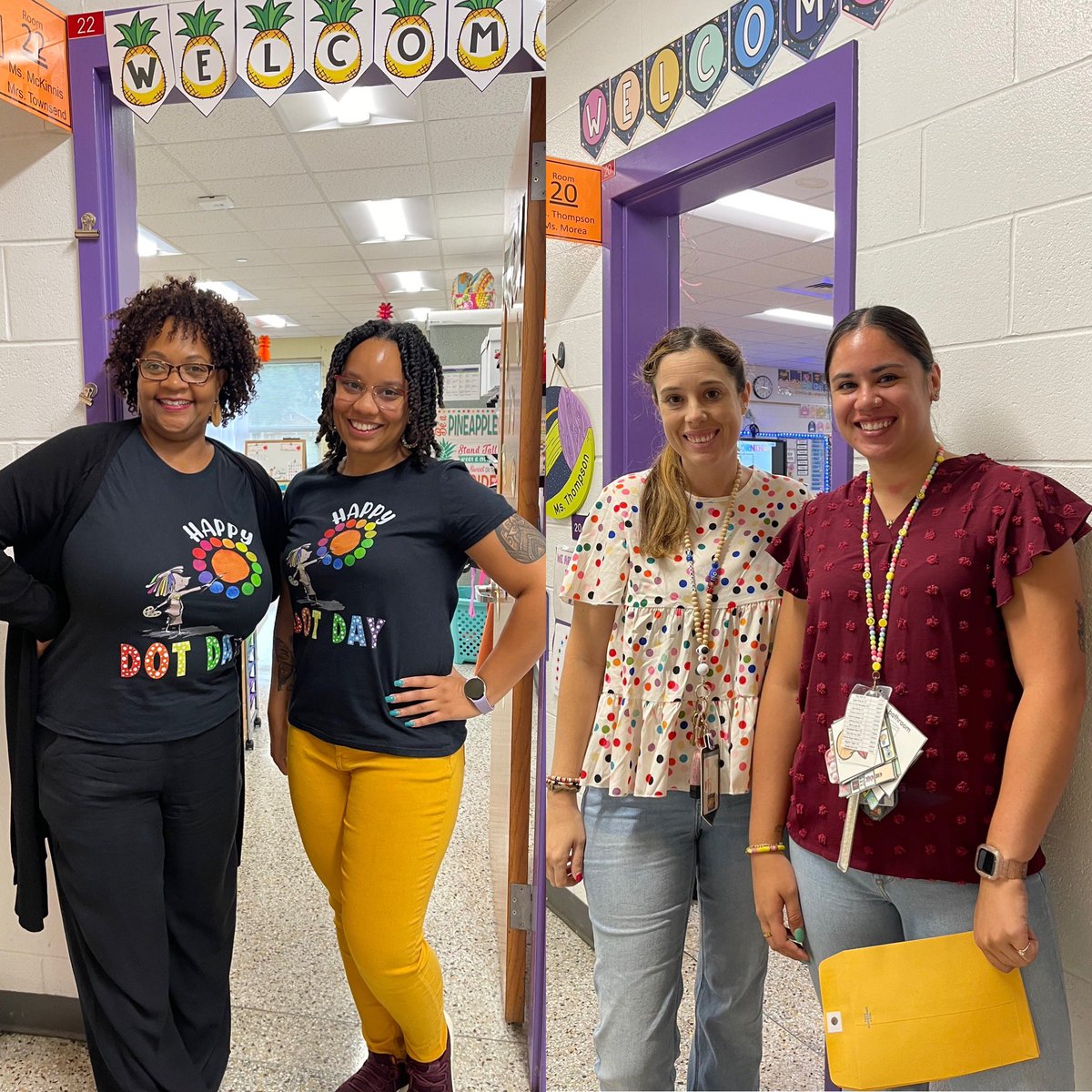 LuxfordES's tweet photo. We are celebrating #DotDay at Luxford!  🟠🟡🟢🔵🟣 @peterhreynolds @vbschools @MsFallejo @Beanyy_Babe @nprj2010 @Sarah_AllardVB @DavidSchleck https://t.co/Xmo8nHed1z