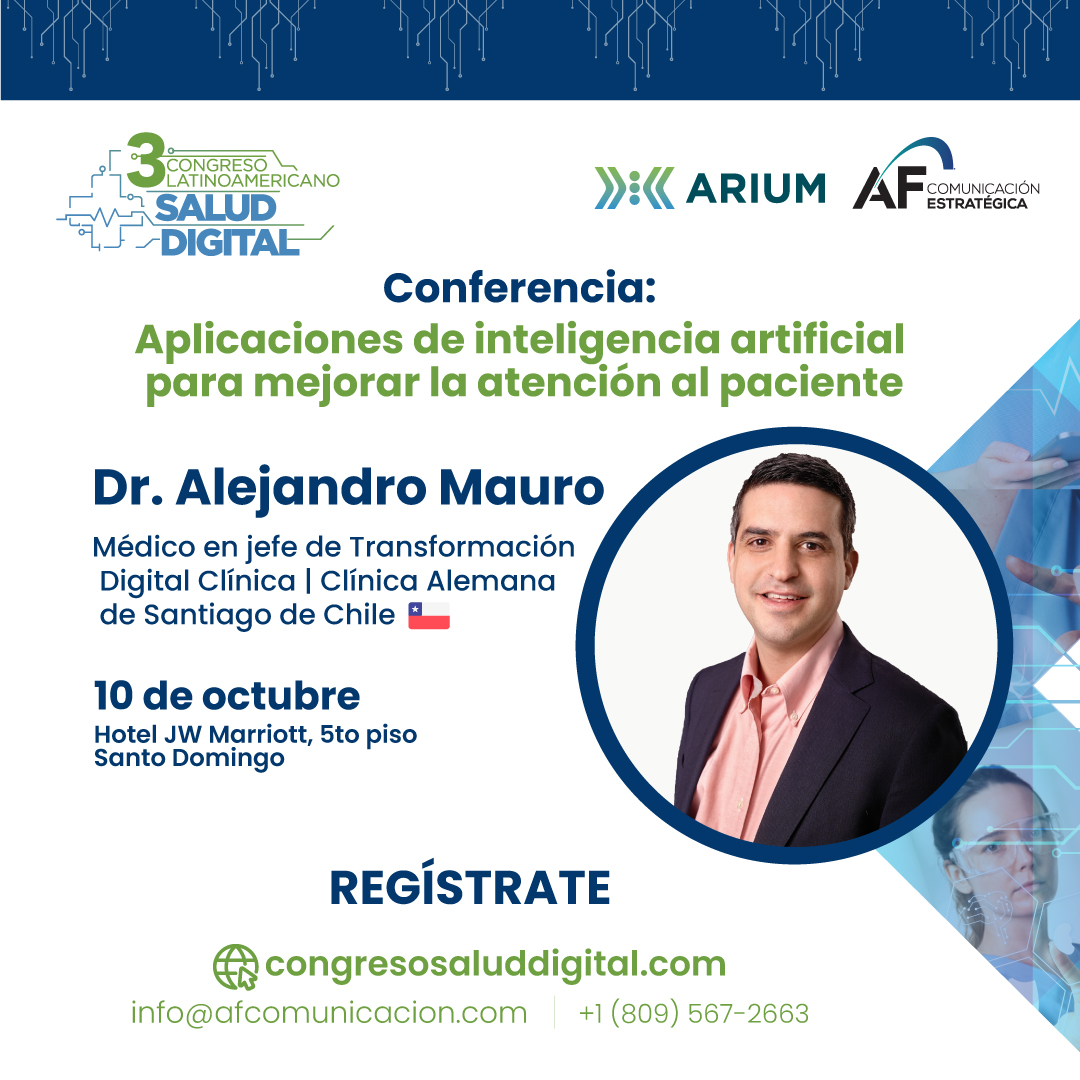 El doctor Alejandro Mauro nos presenta una conferencia donde conoceremos el aporte invaluable que ofrece la inteligencia artificial a los profesionales de la salud desde la prevención hasta la atención al paciente y su apoyo en el acceso a la salud y eficiencia operativa.