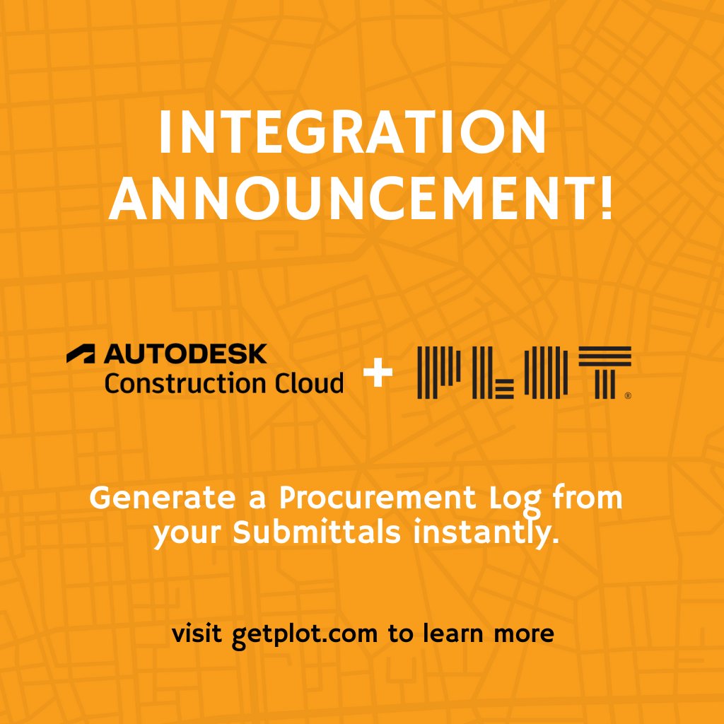 PLOT Jobsite Coordination (@plotcomms) on Twitter photo Starting today, you can import and synchronize your Submittals from <a href="/ADSK_Construct/">Autodesk Construction Cloud</a> Construction Cloud into PLOT's Procurement tool!
For more information, read here: bit.ly/4d7Gx96
#AutodeskConstructionPartner
#AutodeskConstructionCloud Starting today, you can import and synchronize your Submittals from <a href="/ADSK_Construct/">Autodesk Construction Cloud</a> Construction Cloud into PLOT's Procurement tool!
For more information, read here: bit.ly/4d7Gx96
#AutodeskConstructionPartner
#AutodeskConstructionCloud