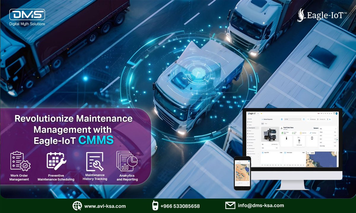 Eagle_IoT's tweet image. Eagle-IoT&apos;s CMMS offers robust reporting, digitized workflows, and real-time asset tracking. Enhance equipment reliability and streamline your maintenance processes effortlessly.

avl-ksa.com/en/smart-compu…

#IT #ITAssetTracking #Smart #IoT #GPS #trackingdevice #Dammam #SaudiArabia