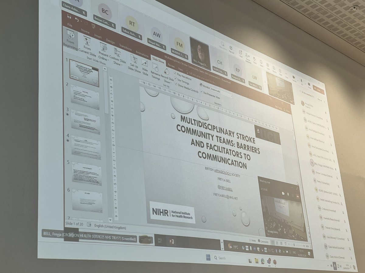 BASConf24's tweet image. @freyjabell presents now about communication within community stroke MDTs - what is the current communication process? #BaSConf24 @BasAphasia