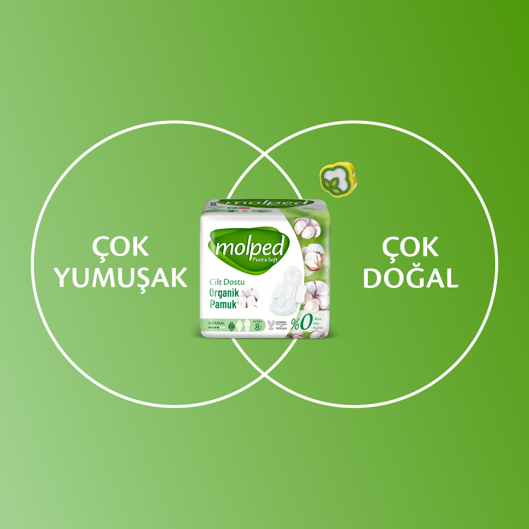 İşte en sevilen kesişim 🤍 Molped Pure&amp;Soft hem çok yumuşak hem de çok doğal. Regl dönemlerinde aradığın her şey tek bir pedde! #Molped #BuKız #KızSözü