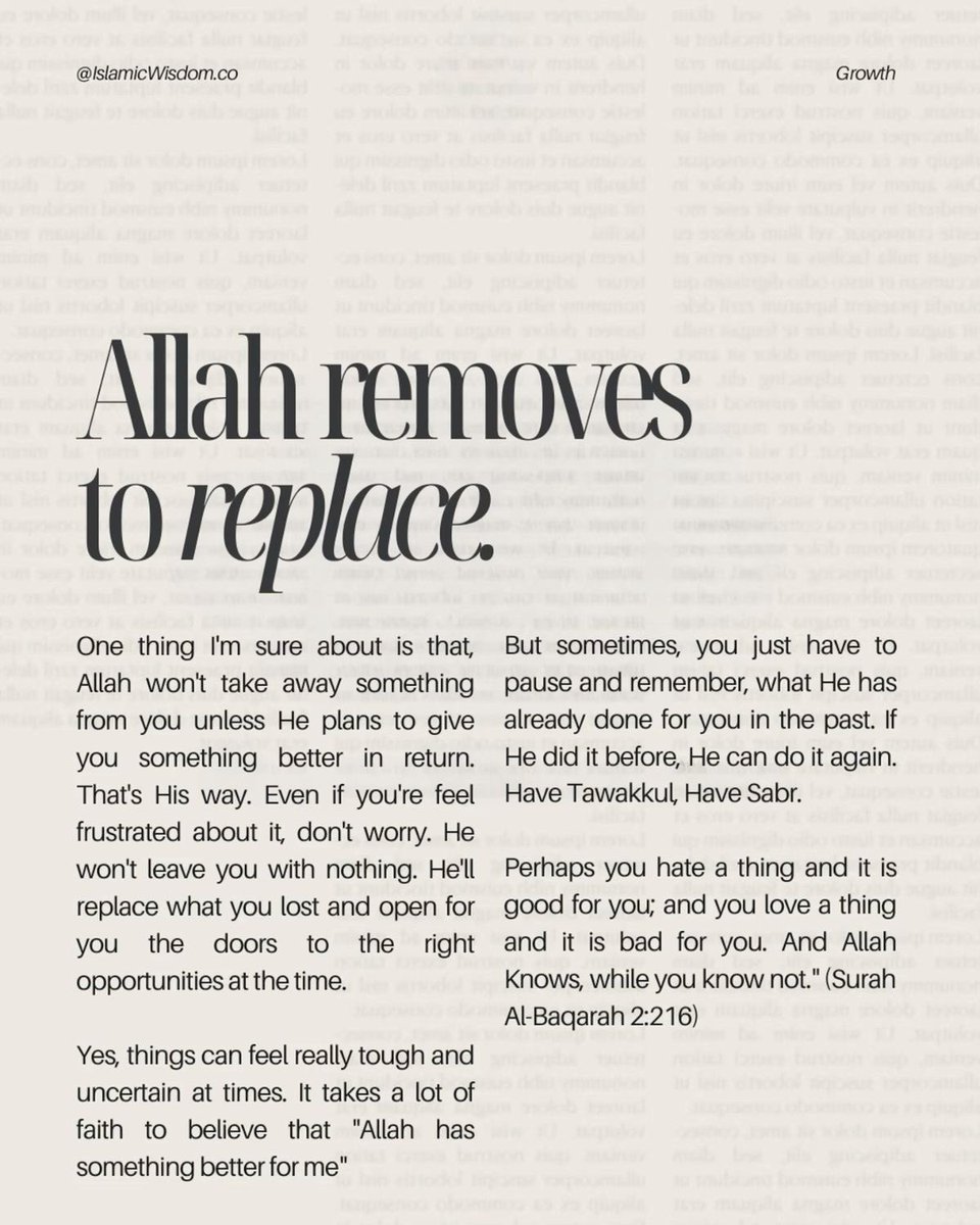 Allah removes to replace.