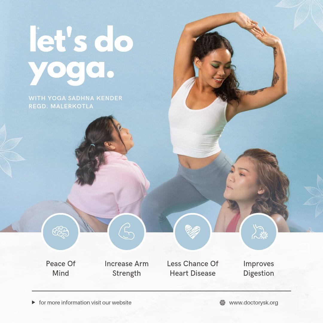 doctorysk7's tweet photo. Get ready to boost your mind and body with yoga! 🌿

Achieve your goals with Yoga Sadhna Kender Regd Malerkotla 

Find out more on our website: https://t.co/eCriuGiLnF

Embrace wellness, embrace yoga! 🌸 #YogaForHealth #PeaceOfMind #WellnessJourney https://t.co/jsQT9ws1tO