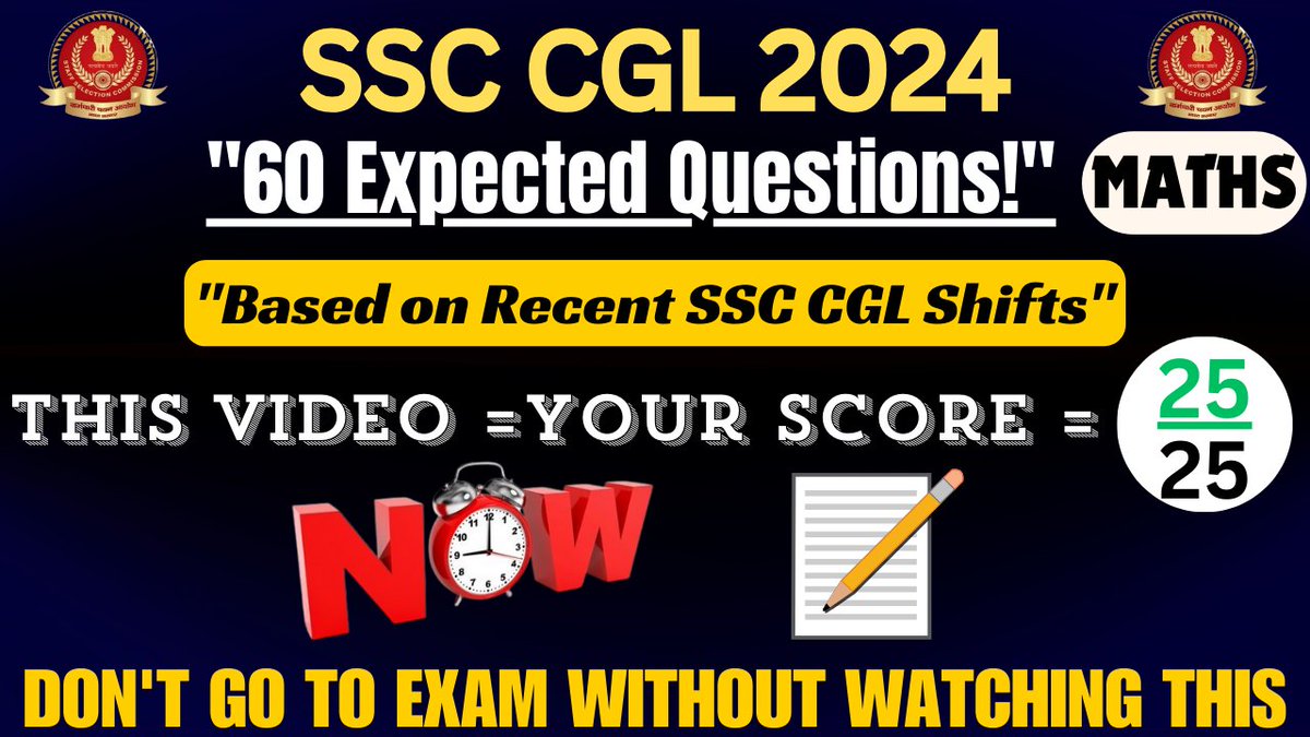 learnwithron247's tweet photo. https://t.co/urkYSTy81K
"SSC CGL 2024: 60 Expected Questions for Upcoming Shifts | Topic-Wise Important Questions" | 

#ssc  #ssccgl2024   #EidMubarak #Dhoom4 https://t.co/KrTC8T7haR