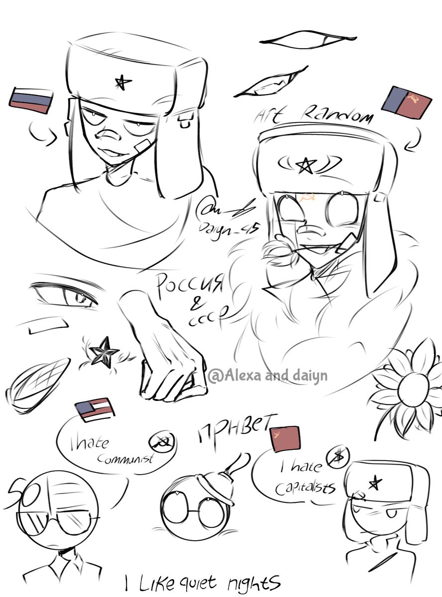 Just random art (Привет) Ignore the words of those two countries. (not ship) #CountryHumans