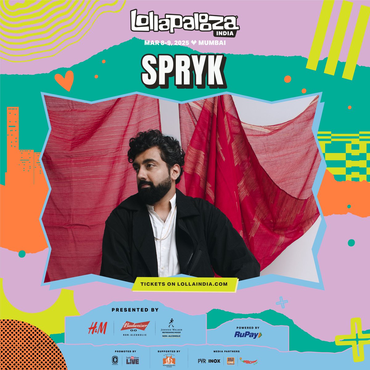 The Spryk Experience is here! Spryk is all set to unveil a new experience at Lolla India with special guests, new music, and visuals, bridging Indian rhythms, pop culture and innovation like you've never seen before!

Tickets going fast on lollaindia.com
