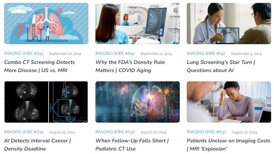 Brian Casey (@briancasey3) on Twitter photo Happy Monday! Issue 643 of <a href="/TheImagingWire/">The Imaging Wire</a> is live:
- Combo CT Screening Detects More Disease
- Pelvic US vs. MRI for Endometriosis
- Chest X-Ray AI Predicts the Future
- AI Spots Patient ID Errors
#radiology
Read more at buff.ly/3ZqKd2L. Happy Monday! Issue 643 of <a href="/TheImagingWire/">The Imaging Wire</a> is live:
- Combo CT Screening Detects More Disease
- Pelvic US vs. MRI for Endometriosis
- Chest X-Ray AI Predicts the Future
- AI Spots Patient ID Errors
#radiology
Read more at buff.ly/3ZqKd2L.