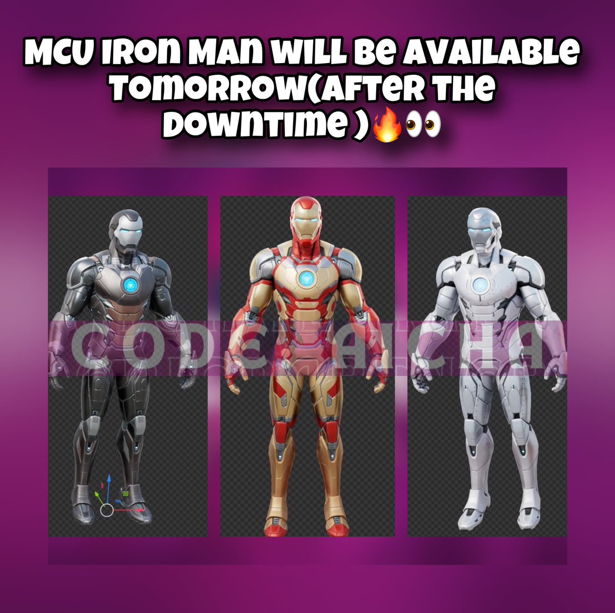AichaLaribii's tweet photo. 📣Here’s everything you need to know about the new iron man👀‼️

-If you would like to support the content use code “ AICHA “ in the item , you’re support is appreciated dear lovlies 🥰🫂🩷✨

#FortniteC5S3Wrecked #fortnite 
 #Fortniteleaks #fortnitenews #c5s3 #c5corvette #ad https://t.co/D5H9R98EMQ