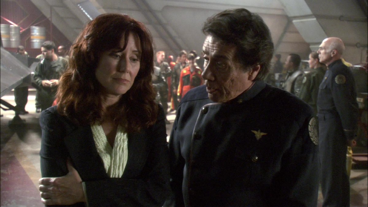 DHPLover's tweet photo. #OTD in 2005:

Laura: “That was lovely.”

Bill: “They wanted to do that for you.”

Laura: “Thank you. None of this would have been possible if you hadn’t trusted the Cylon.”

Bill: “I took your advice, met on common ground.”

#BSG #BattlestarGalactica #FlightOfThePhoenix https://t.co/JJXbTRgcIv