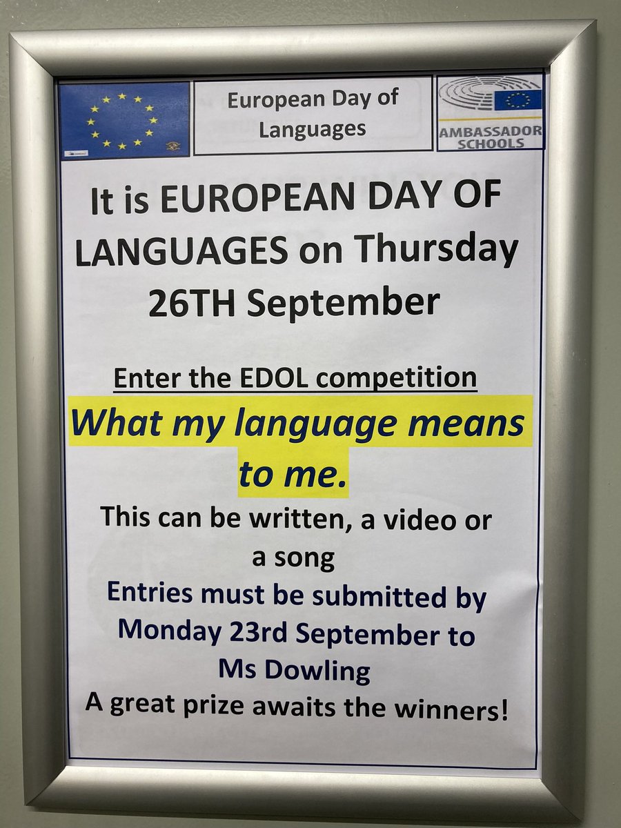 We launched our European Day of Languages competition last week - looking forward to seeing the entries! #EDL @epasorguk <a href="/involver/">Involver</a> #AmbassadorSchools