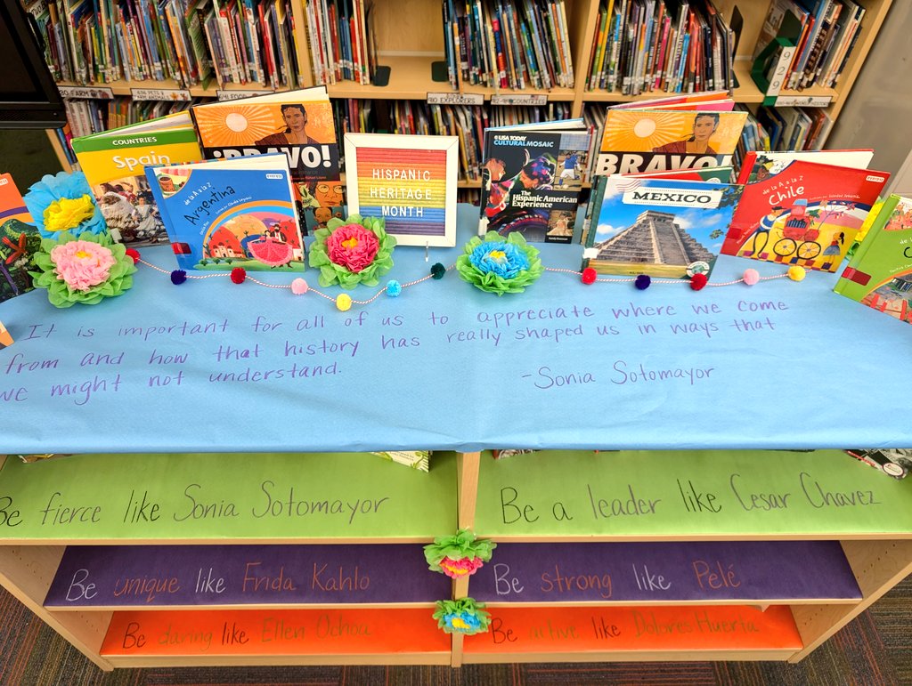 Poonam Patel (@mspatellibrary) on Twitter photo Celebrate Hispanic Heritage Month with <a href="/CasaViewES/">Casa View Elementary</a> library! Our book display features an array of inspiring stories, journeys of trailblazers, diverse countries, and more. Come explore and be inspired by the voices and histories that shape our world! π <a href="/DISD_Libraries/">Dallas ISD Libraries</a> @DISDREO Celebrate Hispanic Heritage Month with <a href="/CasaViewES/">Casa View Elementary</a> library! Our book display features an array of inspiring stories, journeys of trailblazers, diverse countries, and more. Come explore and be inspired by the voices and histories that shape our world! π <a href="/DISD_Libraries/">Dallas ISD Libraries</a> @DISDREO