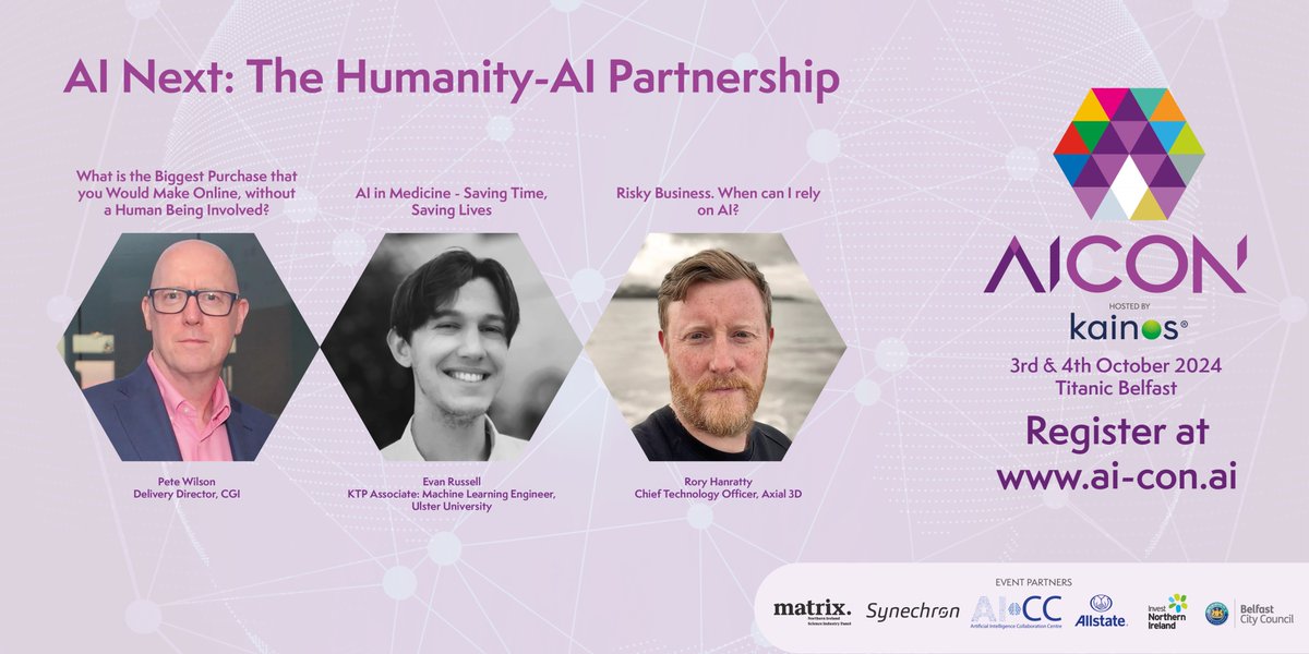 Join us for our AI Next Track: The Humanity-AI Partnership at #AICon24 

📍Thursday 3rd October <a href="/TitanicBelfast/">Titanic Belfast</a> 

Full programme online 👉 ai-con.ai