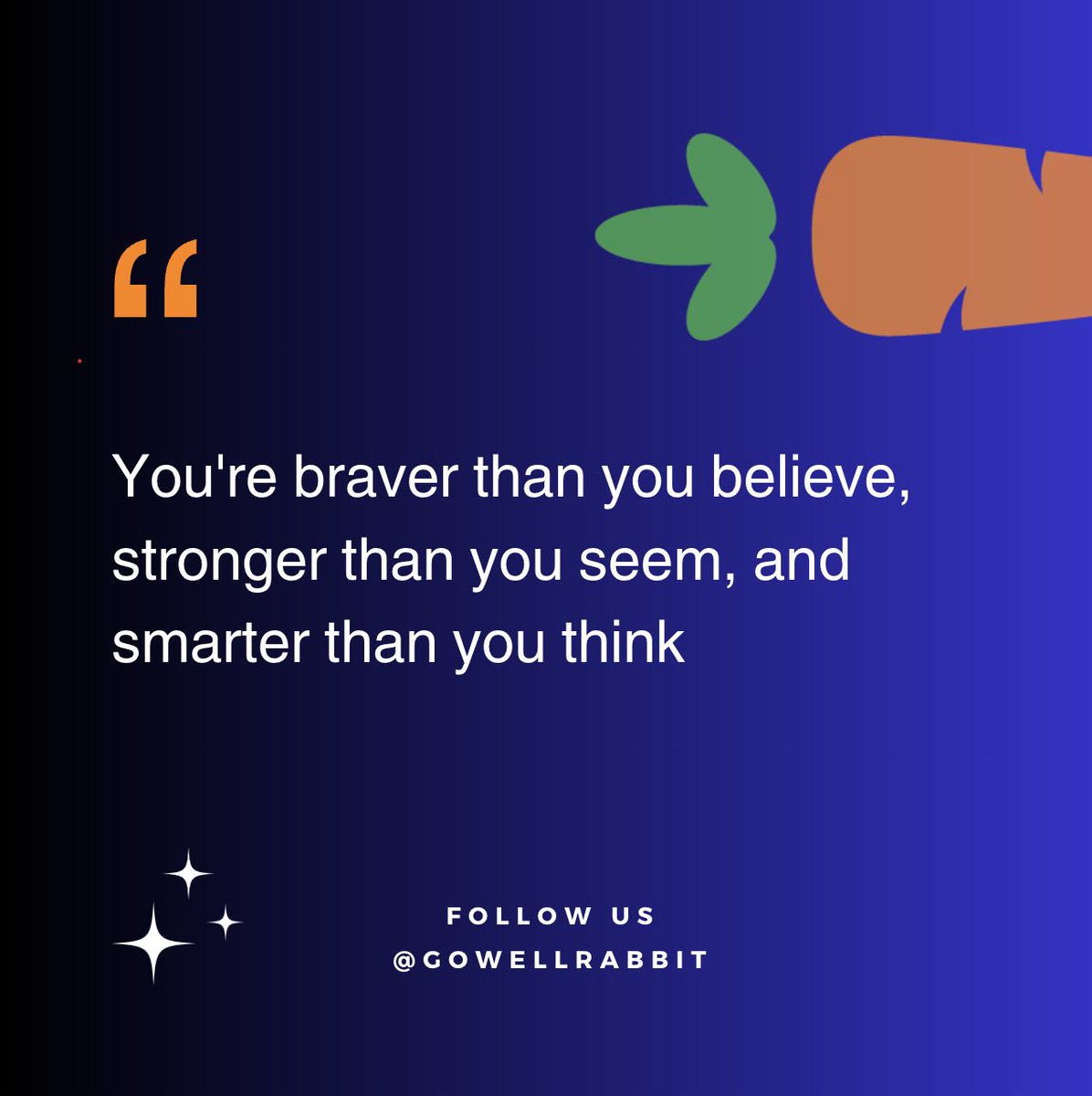 gowellrabbit's tweet photo. "You're braver than you believe, stronger than you seem, and smarter than you think"

#mondaymotivation #fyp #everyone @gowellrabbit #thewellrabbit #wellrabbit https://t.co/Atbx8dzzwr