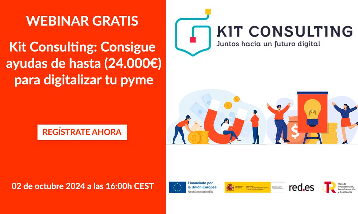 NordicSolution's tweet photo. ❗️𝗡𝗨𝗘𝗩𝗢 𝗪𝗘𝗕𝗜𝗡𝗔𝗥❗️

🧐Kit Consulting🧐: Consigue ayudas de hasta 💰24.000💰 euros para digitalizar tu pyme

👇¡Inscríbete ahora y da el paso hacia el futuro digital de tu empresa!👇
https://t.co/C8S57EoHy4

#webinargratuito #kitconsulting #subvencion https://t.co/1HY7K0SqZI