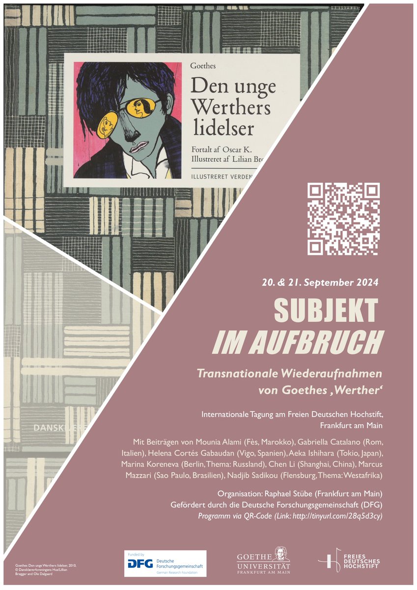 Am Freitag beginnt unsere internationale Tagung „Subjekt im Aufbruch“ zu Goethes #Werther, mit einer breiten Expertise zu den romantischen Werther-Adaptionen in aller Welt! Tagungsort: #Frankfurt am Main. Unbedingt hinzukommen: freies-deutsches-hochstift.de/besuch/termine…