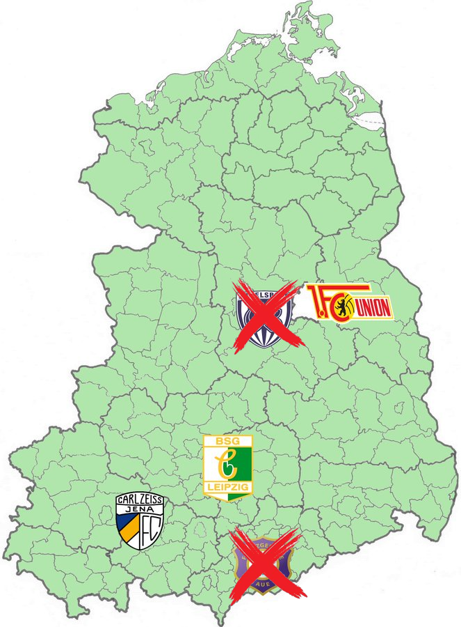 Wir suchen den beliebtesten Ostverein!

Aue und Babelsberg sind raus,
so stehen die Finalisten fest, auf wen hofft Ihr?
Union, Jena oder Chemie 👀

⬇️⬇️⬇️⬇️
strawpoll.com/eNg6voWoegA
