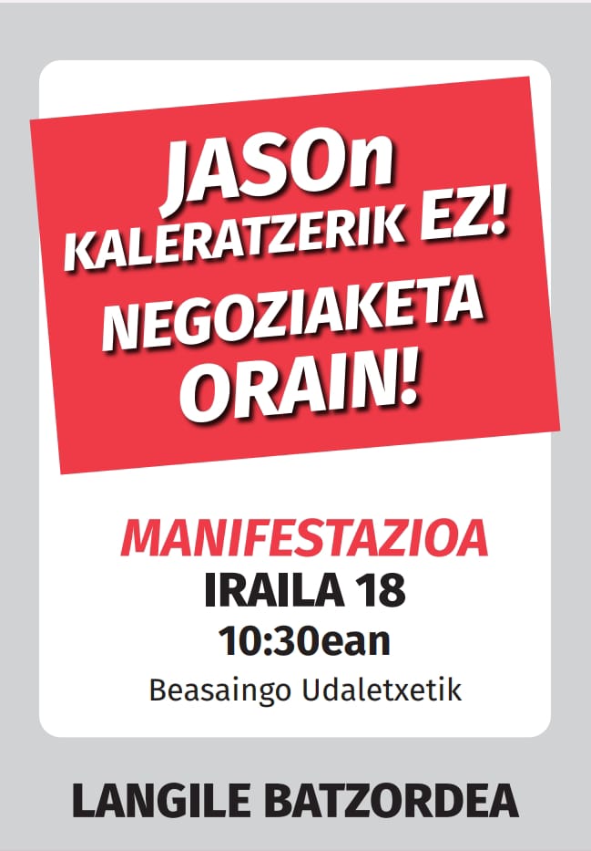 radnibal's tweet photo. kaleratutako JASOko langileekiko elkartasuna! ✊🏻 https://t.co/IzW7uUKyUp
