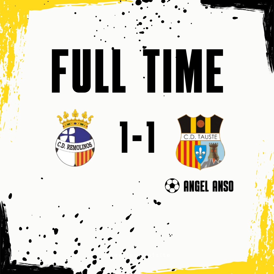 CD_Tauste's tweet photo. FINAL EN REMOLINOS⚽️

Empate 1-1 en un campo complicado. Buena primera parte del equipo que se adelanto gracias a un tanto de Ángel, pero antes del descanso el rival empató. En la segunda parte el marcador no se movió.
Muchas gracias a toda afición desplazada🙌🏼.
Aupa el Tauste🐝 https://t.co/m5Dni1d0Rb