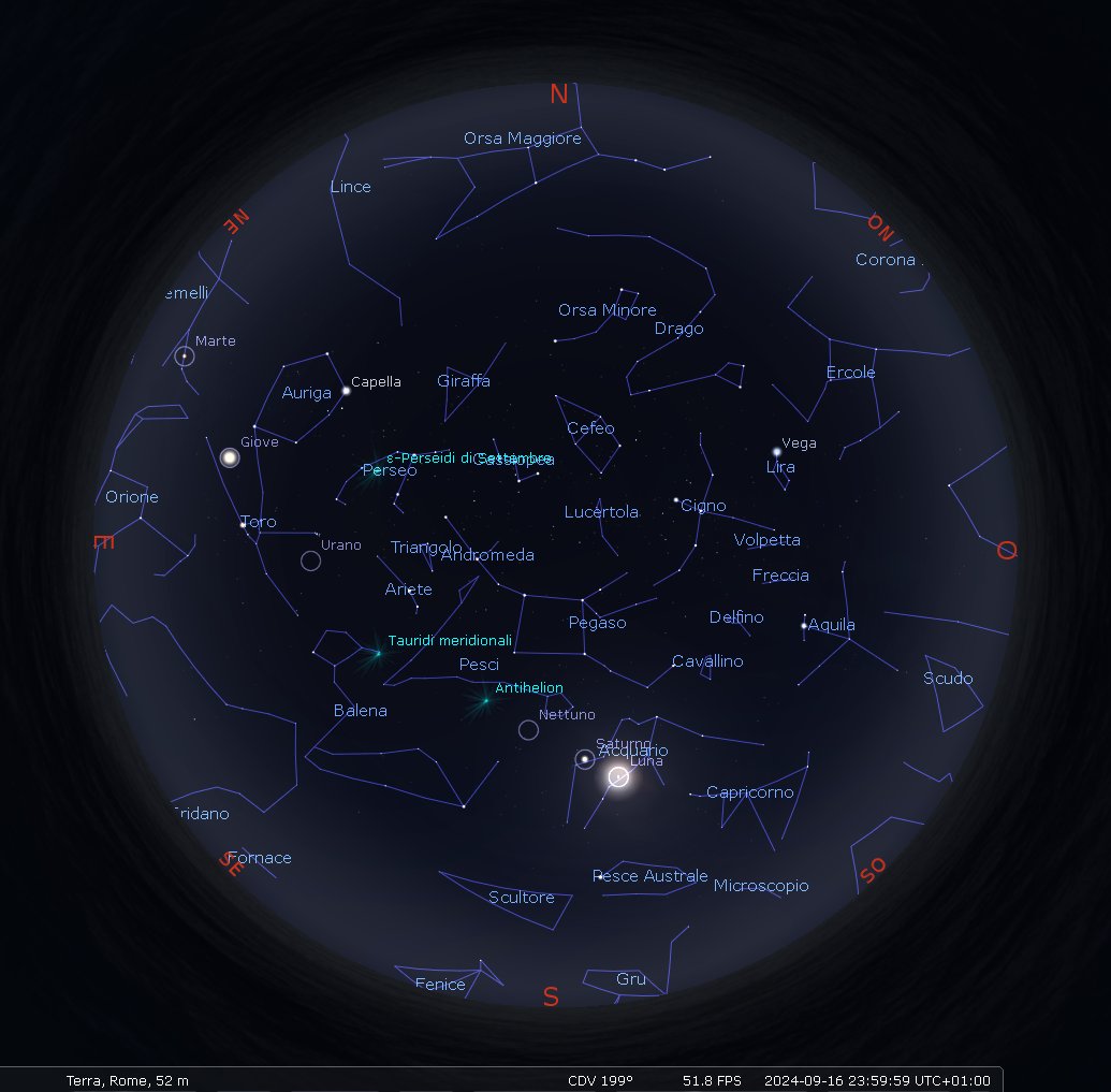 AstroPratica's tweet photo. #cartadelcielo 16 #Settembre 2024 🌌
 
Mappa del #cielo notturno riferita alla latitudine di Roma per la mezzanotte (osservatore rivolto verso Sud)
 
 #astronomia #occhialcielo ©Stellarium https://t.co/orrPJ1MCjd