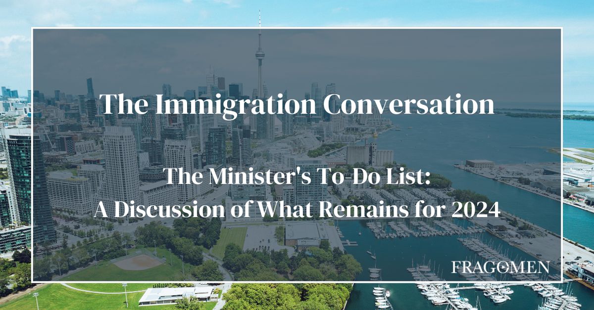 fragomen's tweet photo. 🎙️ In this #ImmigrationConversation podcast episode, Partner Jack Kim and Senior Manager Rafael Fabregas discuss hot topics surrounding #immigration in #Canada and what remains on the Minister's "to-do list" in 2024: https://t.co/zCJcilzMye 🎧🌎 #CanadianImmigration https://t.co/tWszVyfE3n