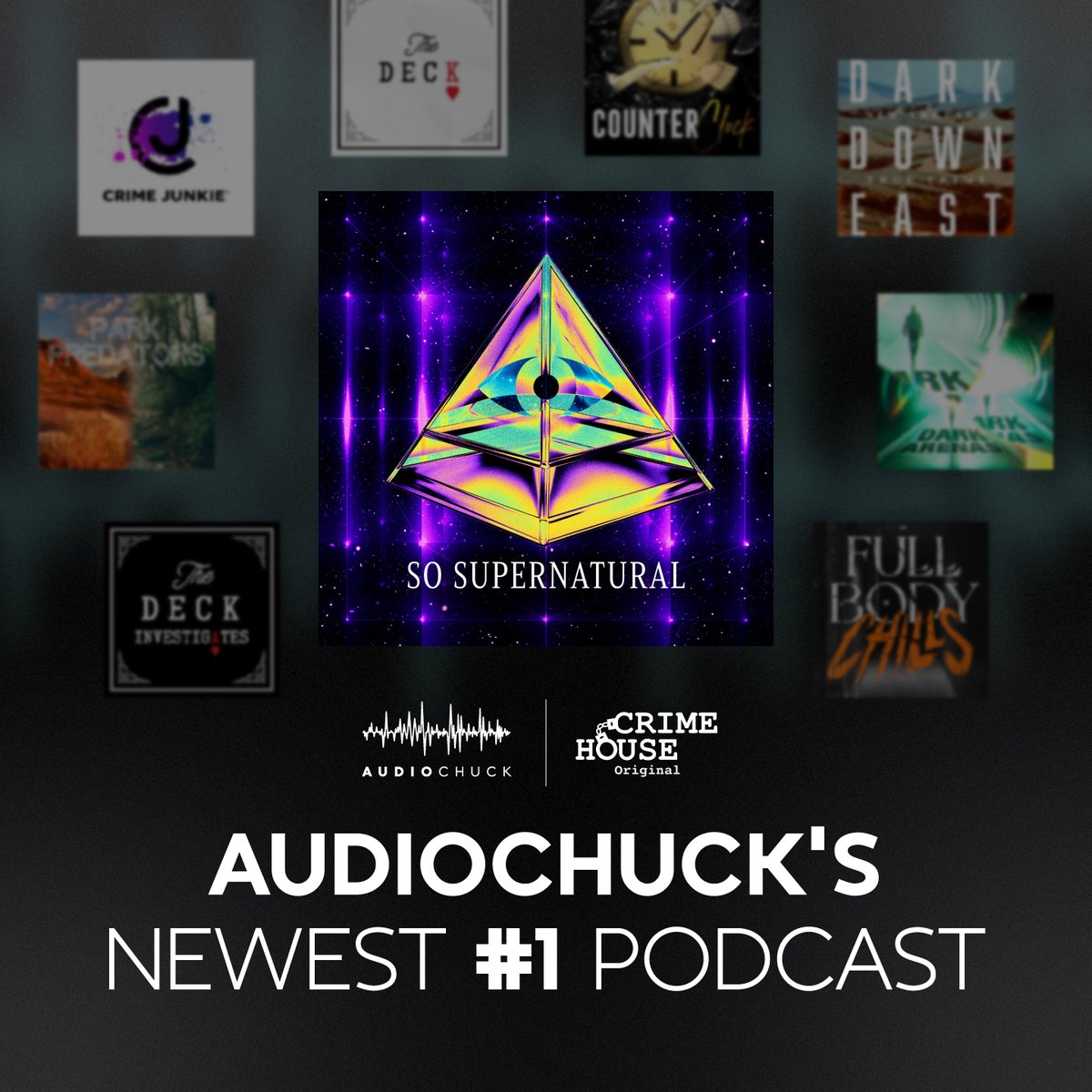 audiochuck (@audiochuck) on Twitter photo You made <a href="/_sosupernatural/">So Supernatural Podcast</a> the #1 podcast for OVER A WEEK meaning it joins the ranks of other pods like Crime Junkie, The Deck, & CounterClock 1️⃣🤩 Thank you for your excitement & support over So Supernatural so far. We can't wait for you to hear what else we have in store 👽😱 You made <a href="/_sosupernatural/">So Supernatural Podcast</a> the #1 podcast for OVER A WEEK meaning it joins the ranks of other pods like Crime Junkie, The Deck, & CounterClock 1️⃣🤩 Thank you for your excitement & support over So Supernatural so far. We can't wait for you to hear what else we have in store 👽😱