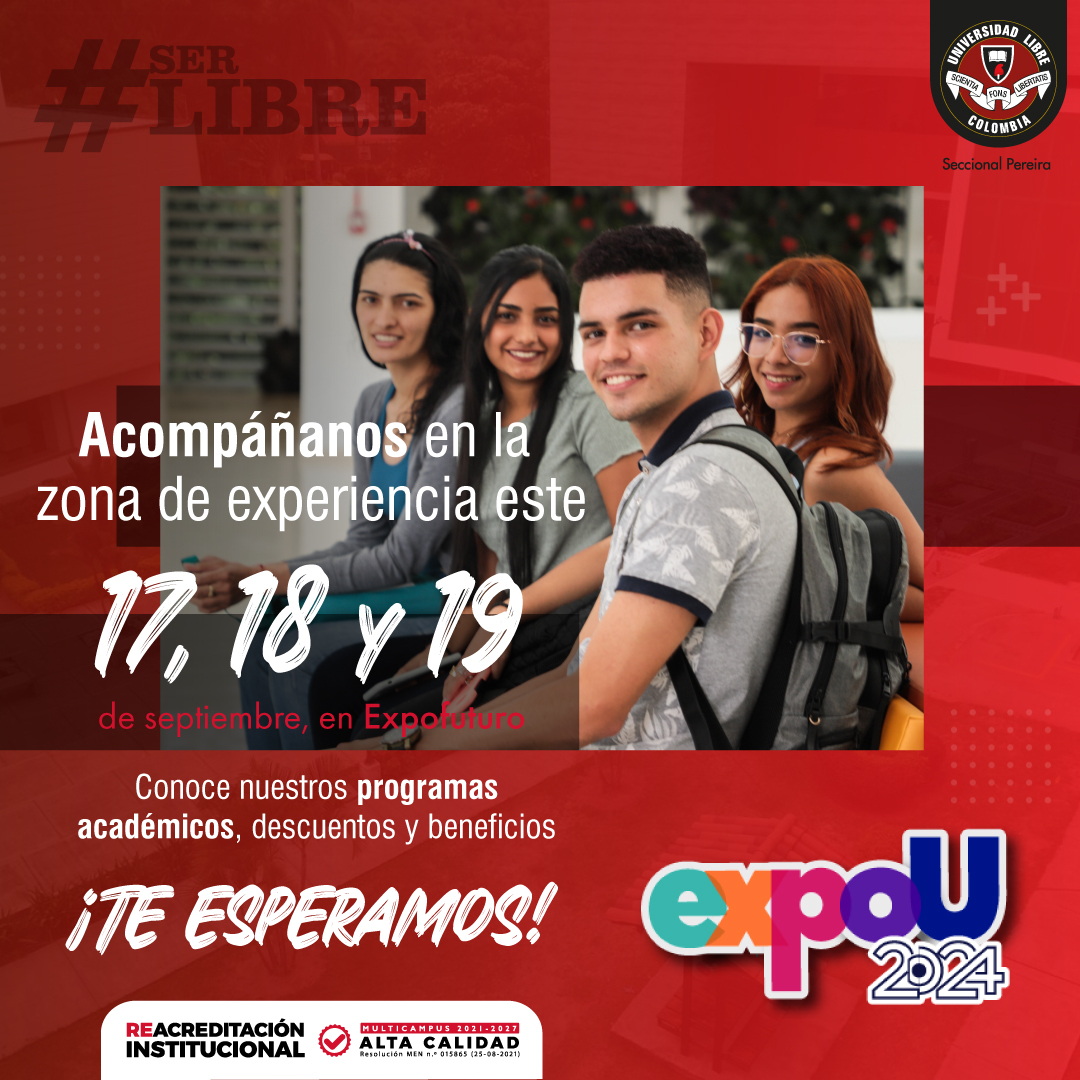 Ulibre_pereira's tweet photo. ¡Acompáñanos en ExpoU 2024! 🎓📚

Te esperamos los días 17, 18 y 19 de septiembre en Expofuturo. Ven y descubre todos nuestros programas académicos, beneficios y descuentos 🎉. No te pierdas la oportunidad de vivir la experiencia #SerLibre y ser parte de la Comunidad Unilibrista. https://t.co/gXHLHJcMgv