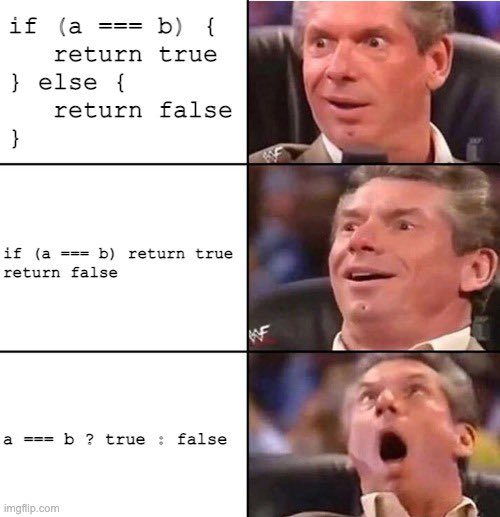 reed_code's tweet image. Be frank, do you use the ternary operator? 😅