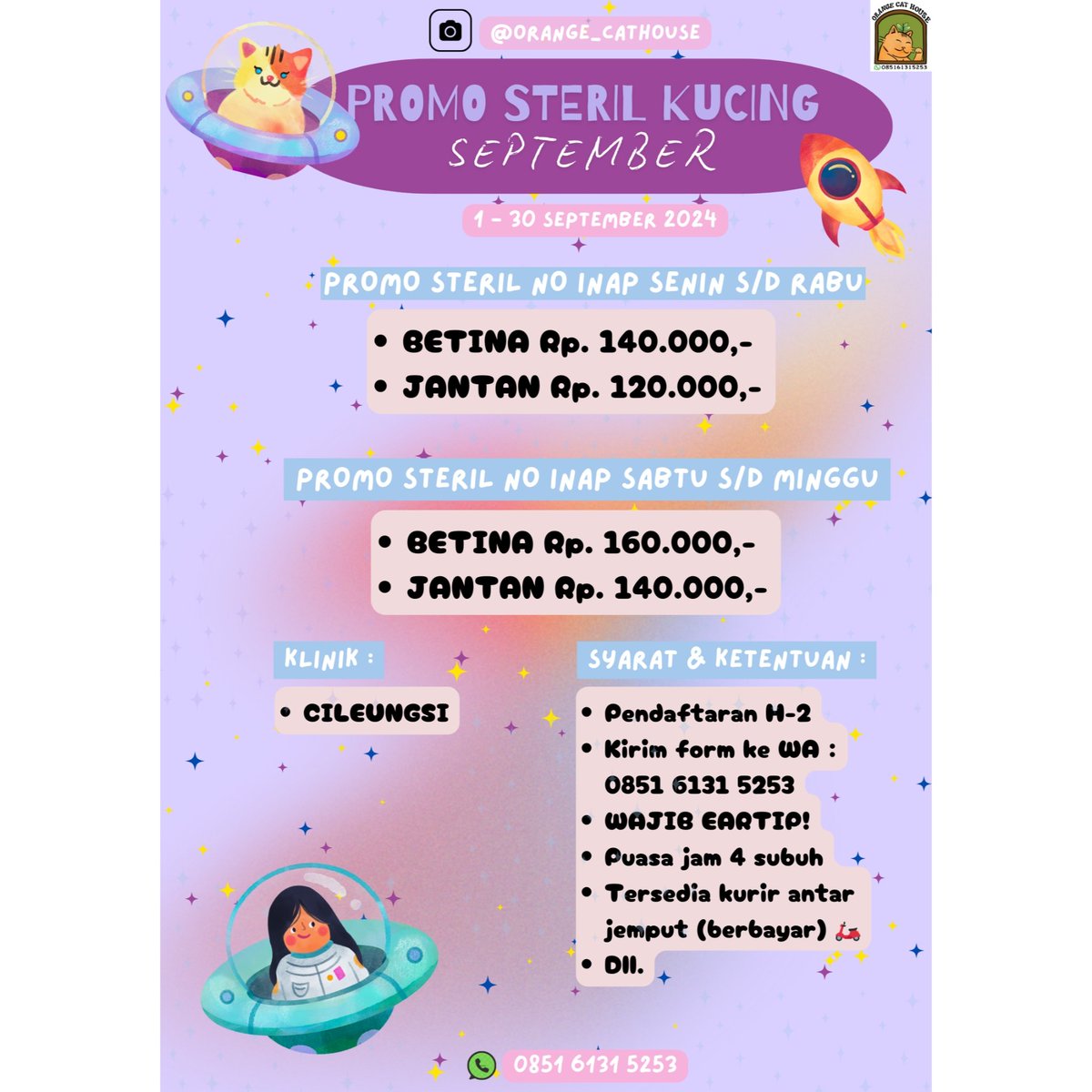 delladesdyan's tweet photo. @haylinxiaaaa @kochengfs 🧡 PROMO STERIL SUBSIDI KUCING 🧡

More info :
https://t.co/WOBgdUKpi1 https://t.co/Mwnu3fEpk1
