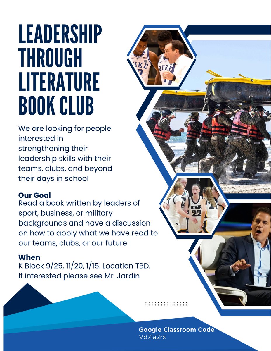 Looking for any students looking to learn from some of the best in sports, business and military on how they can be better teammates and leaders