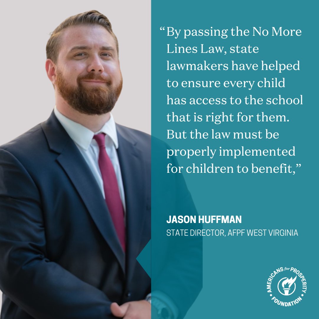 AFPfoundation's tweet image. Americans for Prosperity Foundation West Virginia’s investigation found county school boards were using improper reasons to deny open enrollment requests and failing to fulfill transparency requirements to comply with the state's No More Lines Law. @HuffmanJE explains: