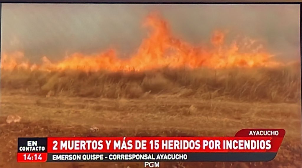 gissesala's tweet image. En Vilcashuamán los incendios no dan tregua! Hay dos muertos y 15 heridos en región Ayacucho, informó Emerson Quispe, corresponsal de ATV #incendiosforestalesPerú #ayacucho @Jcgambini