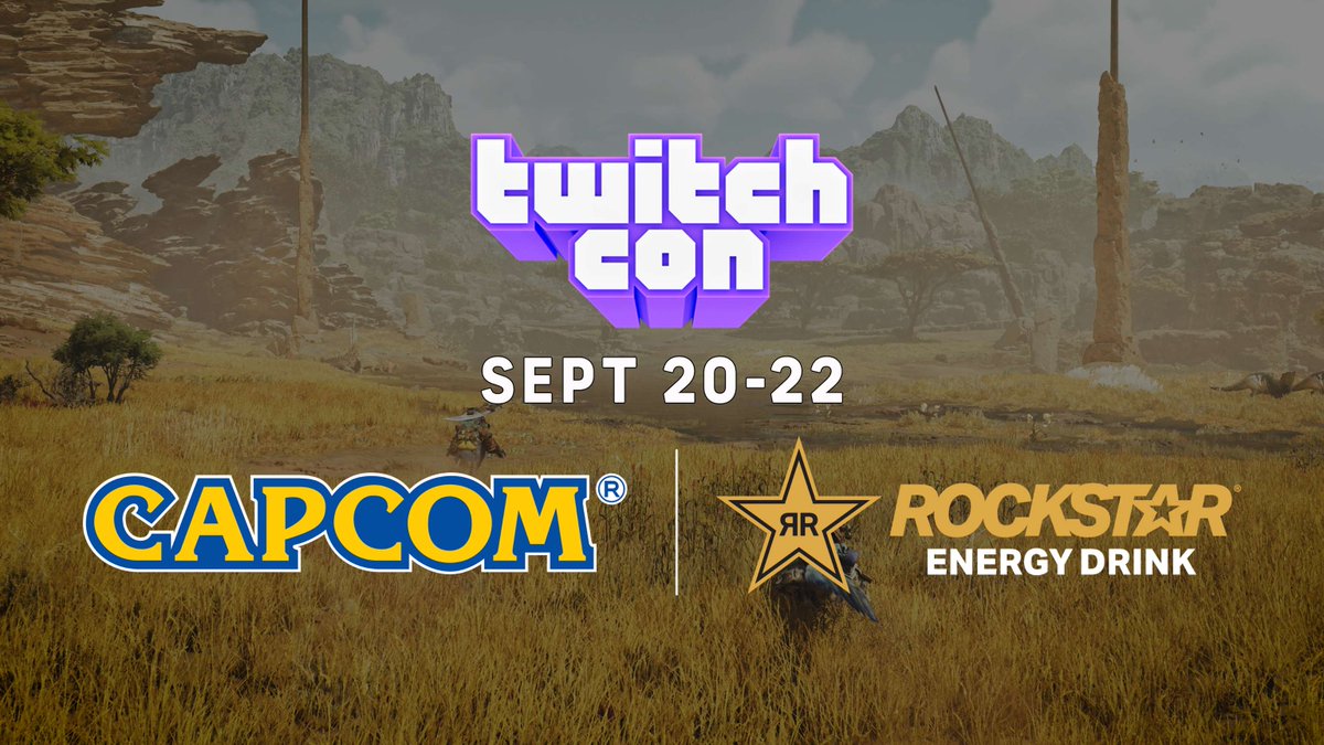 monsterhunter's tweet photo. Stop by the Capcom x @RockstarEnergy booth at #TwitchCon from September 20-22!

⭐ Complimentary Rockstar Energy Drinks
⚔️ Watch Creators stream #MHWilds
📷 Photo Scavenger Hunt
🧣 Cosplay Gathering
🎁 Giveaways
 
See you there! #RockstarEnergy https://t.co/94vPWoqbeY
