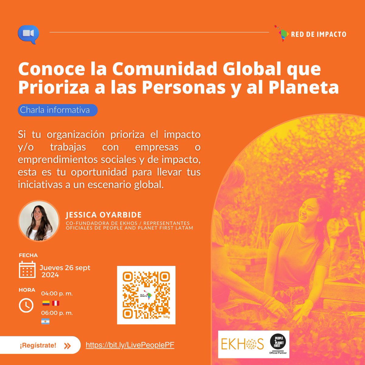 🌟 ¡Conecta con una Comunidad Global! Nos aliamos con @EKHOS para priorizar personas y planeta. 🌍✨ Únete a nuestra #CharlaInformativa

📅 26 sept. 🕓 04:00 PM COL / 06:00 PM ARG
📍 Regístrate: bit.ly/LivePeoplePF
#ImpactoLATAM #PeoplePlanetFirst