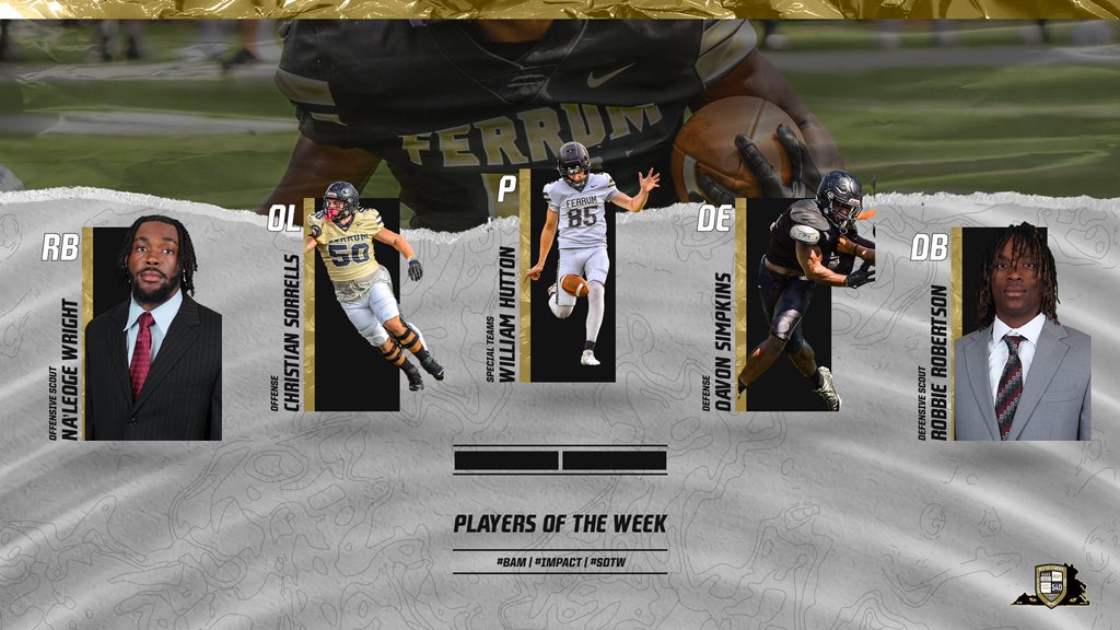 🎩 PLAYERS OF THE WEEK 🎩

#BAM
#IMPACT 
#SDTW