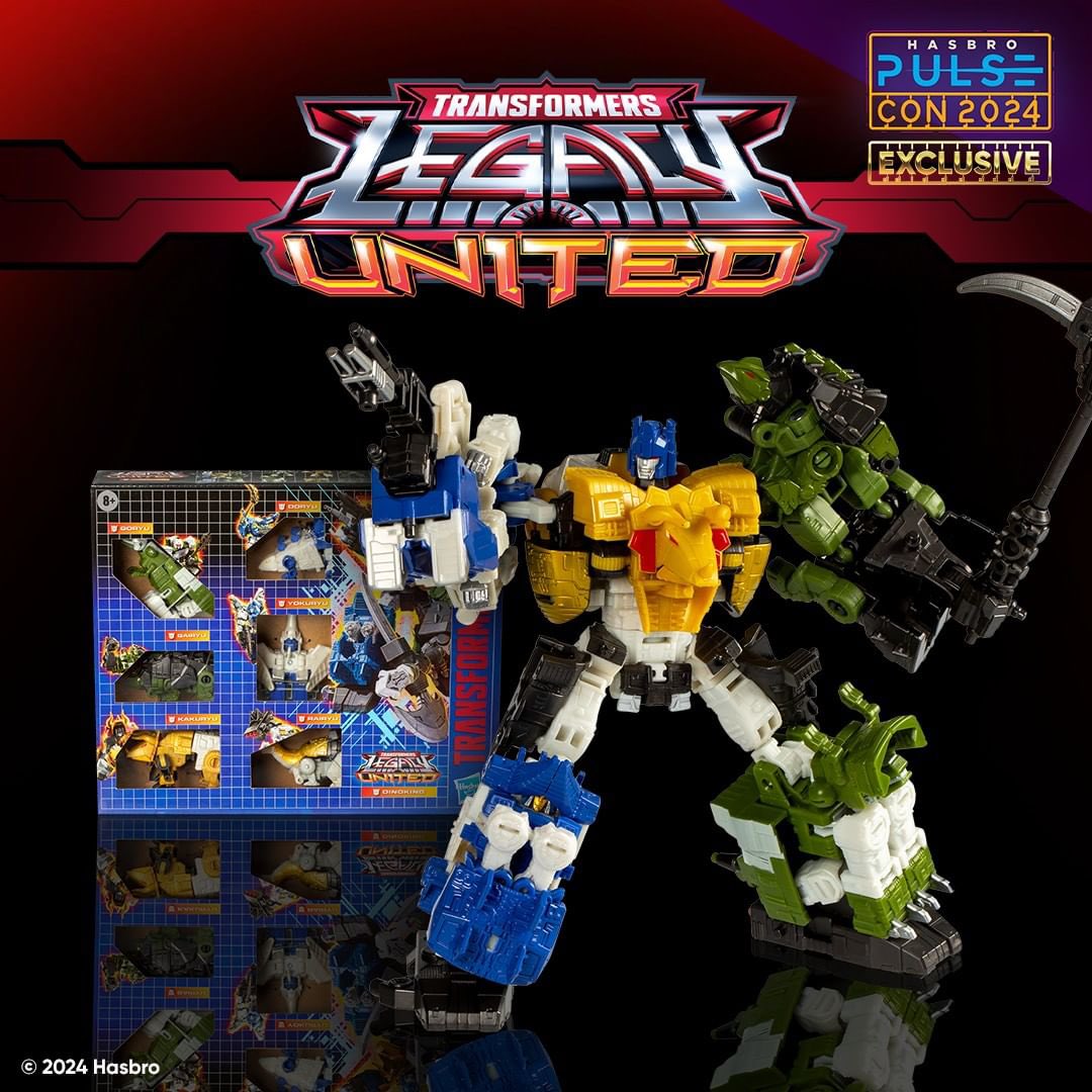 collectxdestroy's tweet image. As seen at #HasbroPulseCon2024, join the Dinobots in celebrating 40 years of Transformers action with the Transformers Legacy United Dinobot Dinoking Multipack! This multipack features 6 Transformers action figures that convert between robot and dinosaur mode with articulated…