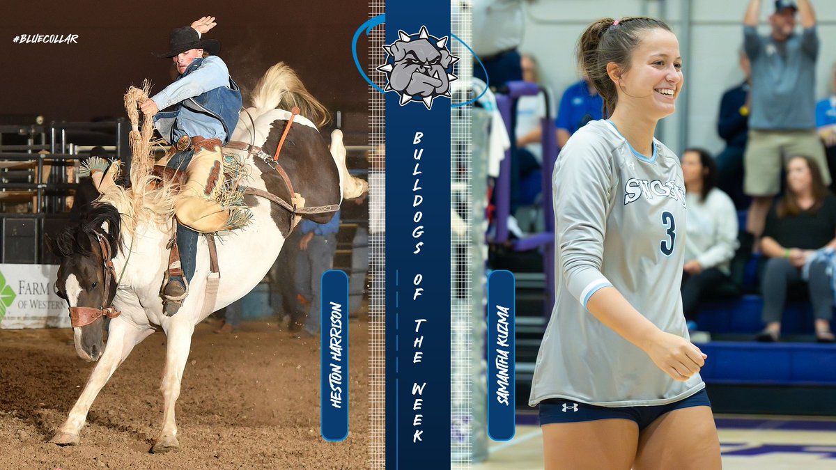 Bulldogs of the Week
Heston Harrison &amp; Samantha Kuzma 

🤠Harrison finished second in the average in Saddle Bronc over the weekend at the Colby Rodeo thanks to a tie for first in the short round.

🏐Kuzma- Was named to the all-tournament team after hitting nearly .400 with a team