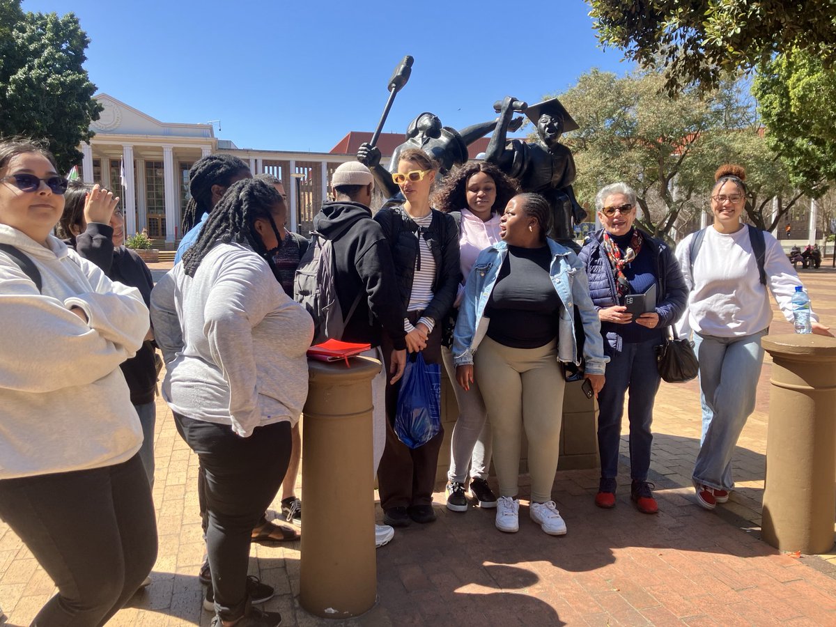With my postgraduate students learning in a walking seminar with the wonderful @charlyndyers about space, public art&amp;black consciousness. Big thanks to Charlyn for sharing her profound experience, knowledge&amp;reflection from her1970s involvement in BC activism and theatre at UWC.