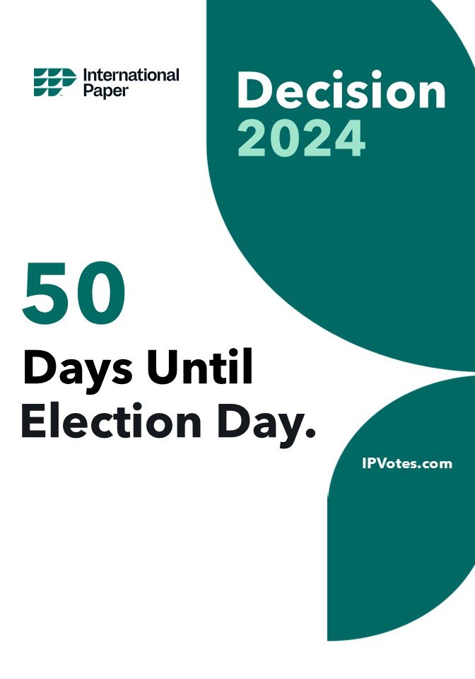 .<a href="/IntlPaperCo/">International Paper</a> is an official partner of Employee Voter Registration Week (EVRW), powered by @BIPAC, a nonpartisan organization dedicated to helping private sector employers and employees engage in the political process. With just 50 days until Election Day, now is a great time to