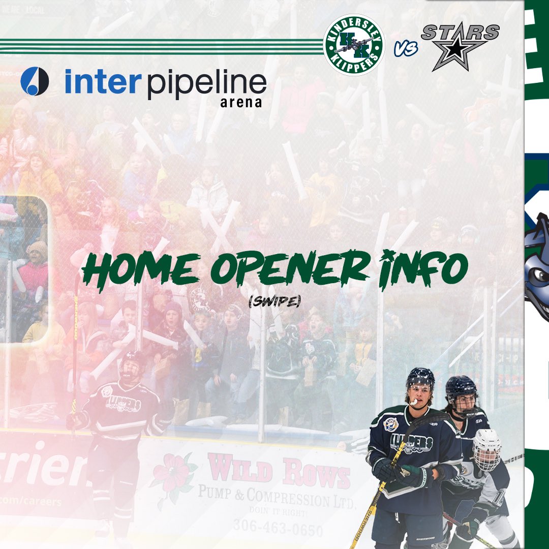 KlippersHockey's tweet photo. Opening Week in the SJHL! ✈️ This Saturday, come down to the Inter Pipeline Arena for a 6PM puck drop against the North Stars.

FREE ADMISSION! 

#PackTheArena | #KlippsvsEvery1 https://t.co/cpzetriXgE